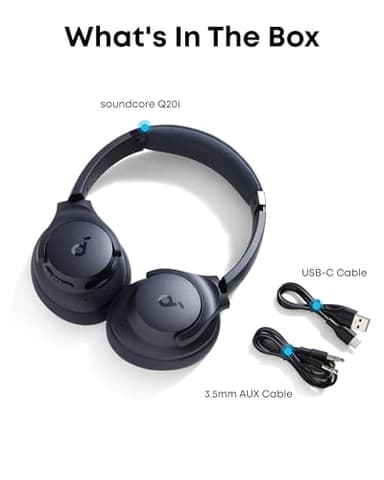 Soundcore by Anker Q20i Hybrid Active Noise Cancelling Headphones, Wireless Over-Ear Bluetooth, 40H Long ANC Playtime, Hi-Res Audio, Big Bass, Customize via an App, Transparency Mode - Image 8