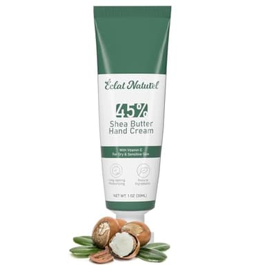ÉCLAT NATUREL Shea Butter Hand Cream, Nourishes Very Dry Hands with Vitamin E and 45% Shea Butter, Vegan Natural Hand Moisturizer, Mini Travel Size Hand Lotion, 1 Fl Oz (Pack of 1) - Image 1