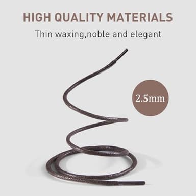 NDTEZUGT 2 Pairs Waxed Golf Shoelaces for FootJoy Shoes, 3/32"(2.5mm) Oxford Thin Dress Shoe Laces Replacement Strings (White,36"/90cm) - Image 3