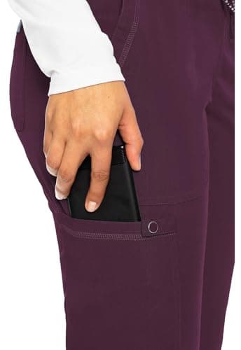 Med Couture Scrub Pants for Women Jogger Pant with 5 Pockets, Lightweight, Ultra Soft, 2-Way Stretch Fabric - MC7710P, M Petite, Wine - Image 3