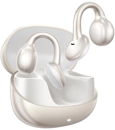 JOYROOM OE3 Open Ear Earbuds, Wireless Clip On Earbuds Headphones, Auto L-R Recognition, Omni Tap Control, Immersive Sound, Ultra-Light 4.9g Fit, Comfortable for Workouts and Daily Use, (Silver White) - Image 1
