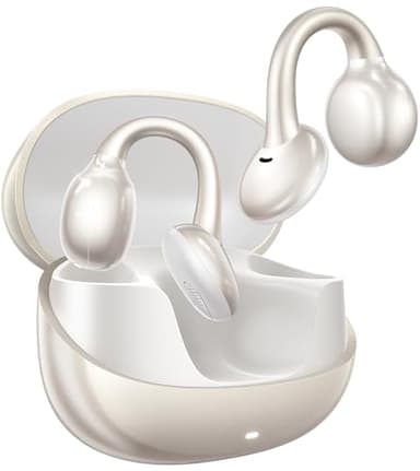 JOYROOM OE3 Open Ear Earbuds, Wireless Clip On Earbuds Headphones, Auto L-R Recognition, Omni Tap Control, Immersive Sound, Ultra-Light 4.9g Fit, Comfortable for Workouts and Daily Use, (Silver White) - Image 1