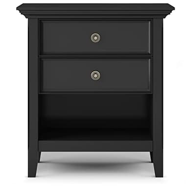 SIMPLIHOME Amherst SOLID WOOD 24 Inch Wide Traditional Bedside Nightstand Table in Black, For the Living Room and Bedroom - Image 5