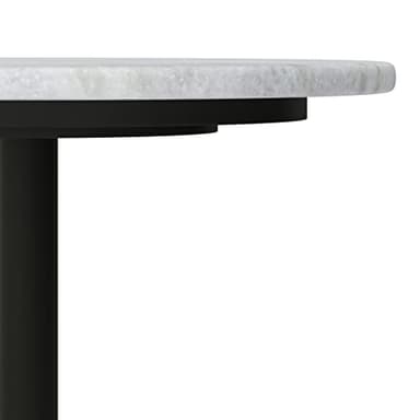 SIMPLIHOME Evans 16-inch Wide End Table in White Genuine Marble and Black/Gold Iron, Modern Round Accent Table for Living Room, Bedroom, or Entryway - Image 7