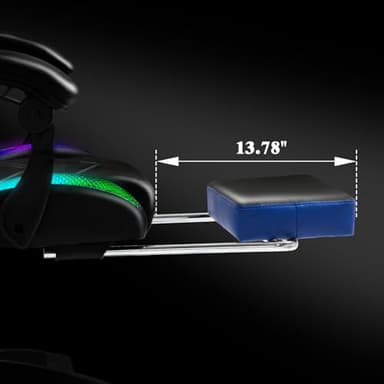 Czlolo Gaming Chair, Racing Style RGB LED Lights Gaming Chairs for Adults and Kids, Lumbar Massager Gamer Chair, High Back Reclining Computer Chair with Footrest and Headrest (Black/Blue) - Image 9
