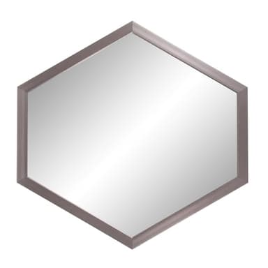 Howard Elliott Graphite Foil 6 Sided Hexagon Wall Hanging Mirror, Geometric Design Metal Frame Accent Mirror Decor for Living Room, Entryway, Bedroom & Bathroom, 30 x 30 Inch, Gray - Image 2