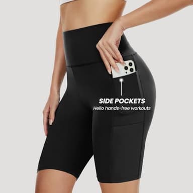 3 Pack Biker Shorts for Women – 8" Black High Waisted Tummy Control for Gym Workout Athletic Cheerleading Yoga - Image 3