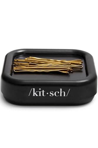 Kitsch Magnetic Bobby Pin Holder - Cute Stuff, Strong Magnetic Pin Holder for Desk & Vanity, Securely Holds Metal Hair Clips, Bobby Pins & Paper Clip - Black, 1 Pc - Image 8