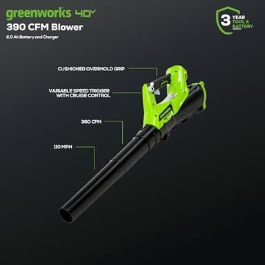 Greenworks 40V Lawn Care Combo Kit, Trimmer & Blower for Edging & Leaf Cleanup, 2.0Ah Battery & Charger (Gas-Free Yard Duo) - Image 3