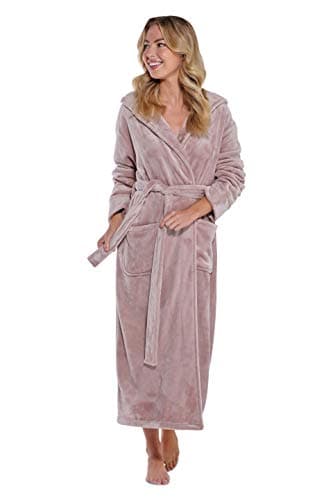 Turquaz Plush Robes For Women, Soft Warm Fleece Bathrobe for Women, Long Comfy Women's Robe - Image 6