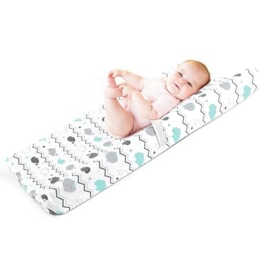 Stretchy Changing Pad Covers for Boys Girls,2 Pack Jersey Knit,Elephant & Whale - Image 4
