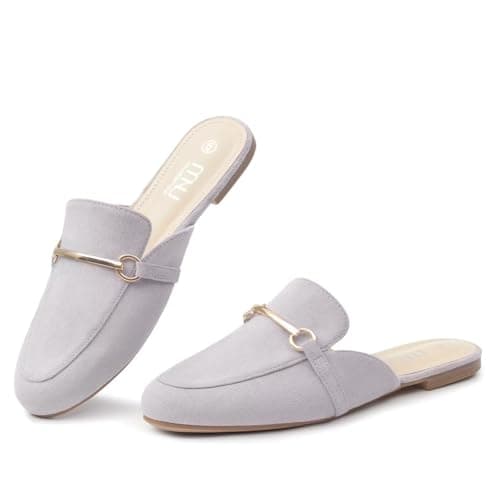 MUSSHOE Mules for Women Flats Comfortable Slip on Women Mules Backless Loafers,Light Purple 5 - Image 1