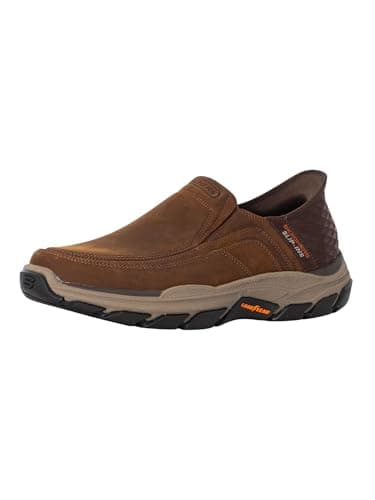 Skechers Men's Respected - Elgin Hands Free Slip-in Men's Casual, Brown, 10, Medium, US - Image 1