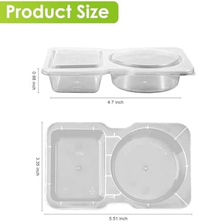 20 PCS Snack Containers with Lid, Leakproof Dipping Containers with 2 Compartments,Reusable Snack Pack Containers, Portion Control Condiment Container - Image 5