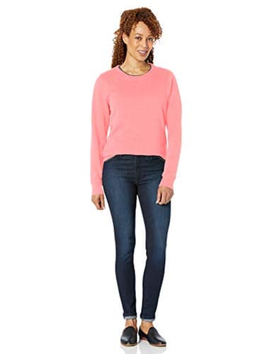Amazon Essentials Women's Fleece Crewneck Pullover Sweatshirt (Available in Plus Size), Coral Pink, Medium - Image 9