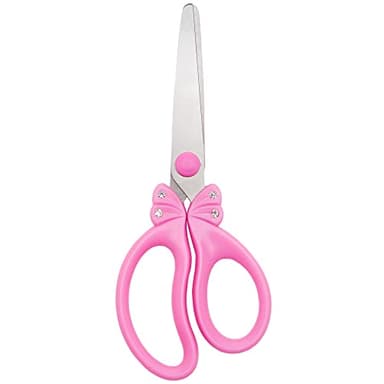 SLEMOON Scissors for Kids Ages 4-8 | Blunt Tip Safety Toddler Scissors, Stainless Steel Blades, ABS Plastic | School Craft Supplies, Art Projects, Pink (Princess Design with Rhinestones) - Image 9