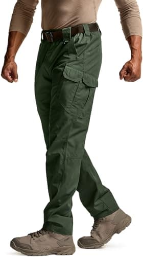 CQR Men's Tactical Pants, Water Resistant Ripstop Cargo Pants, Lightweight EDC Work Hiking Pants, Outdoor Apparel, Raider Mag Pocket Green Kelp, 34W x 34L - Image 1
