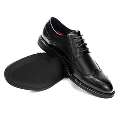 Temeshu Men's Dress Shoes Casual Oxford Shoes Business Formal Shoes DS09 Black 10.5 - Image 3