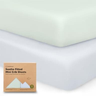 KeaBabies 2-Pack Organic Crib Sheets for Boys, Girls - 52x28 Fitted Crib Mattress Sheet Neutral, Breathable Jersey Cotton Cover for Baby Bed, Toddler Mattress, Soft & Cute Prints (Cove) - Image 1