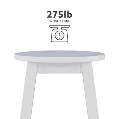 Linon Zeke White 24" Counter Stool with Round Seat - Image 5