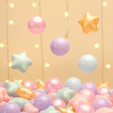 TRENDPLAY Star Ball Pit Balls 200 for Toddlers - Purple Ball Pit Ball Shapes for Boys Girls Fun, Birthday Party, Christmas Decoration, Pearl Mermaid Colors - Image 7