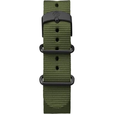 Timex Men's Expedition Scout 40mm Watch – Black Case Cream Dial with Green Fabric Strap - Image 3