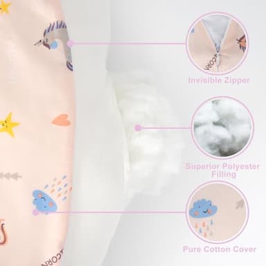 AMASKY Nursing Pillow, Breastfeeding Pillows, with Removable Pillow Cover, Ergonomic Nursing Essentials for Bottle Feeding, Machine Washable, Pink - Image 5