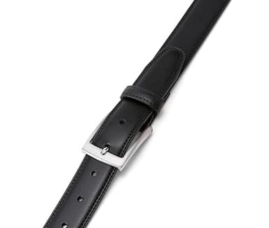 MILORDE Black Leather Belt, Fashion & Classic Design for Dress and Causal (Size 36 (Waist 34), Basic Black) - Image 3