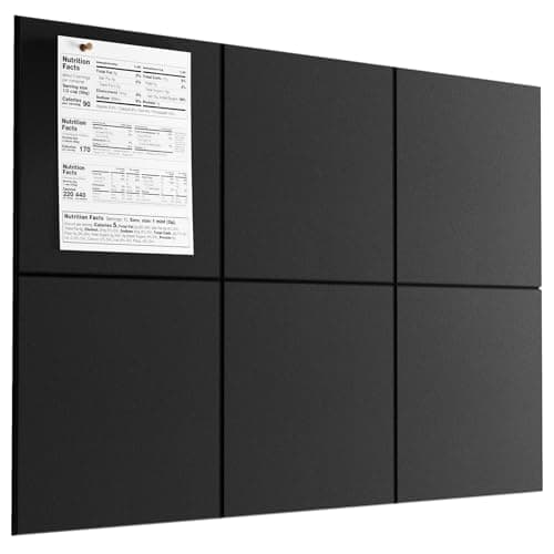 MaxGear Large Cork Board for Wall 36" x 24", Black Bulletin Board, 6 Pack Felt Wall Tiles with Pushpins, Cork Boards for Office Push Pin Board Tack Board Felt Board - Image 1