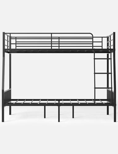 Feetice Full XL Over Queen Bunk Bed, Heavy Duty Metal Bunk Bed with EVA Anti-Slip Ladder & Full-Length Guardrails, Noise-Free Queen Bunk Bed Frame for Adults, Teens, Black - Image 8