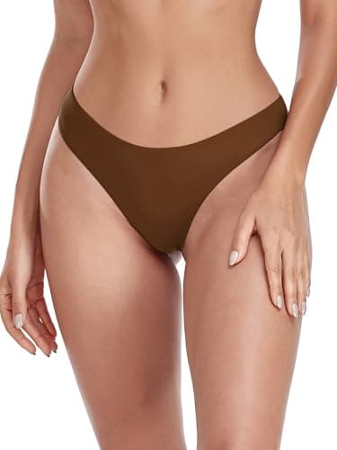 RELLECIGA Women's Coffee Super Cheeky Brazilian Cut Bikini Bottom Size X-Large - Image 3