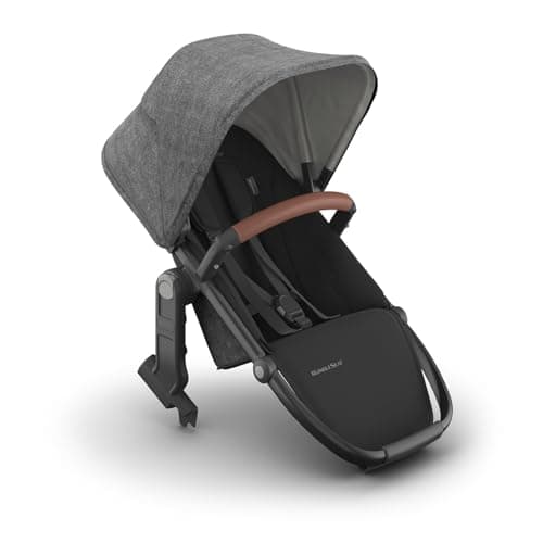 UPPAbaby RumbleSeat V3 Second Lower Seat - Compatible with Vista V2 and Vista V3 - All-Weather Seat + Magnetic Buckle – Adapters Included - Greyson (Charcoal Mélange/Carbon Frame/Saddle Leather) - Image 1