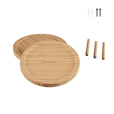 Classic Cuisine Lazy Susan – All-Natural Bamboo Round Two Tier Turntable Kitchen, Pantry and Vanity Organizer and Display with 10 Inch Diameter - Image 6