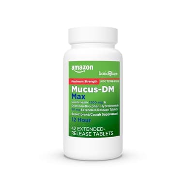 Amazon Basic Care Maximum Strength Mucus DM, Expectorant and Cough Suppressant Extended-Release Tablets, 42 Count - Image 7