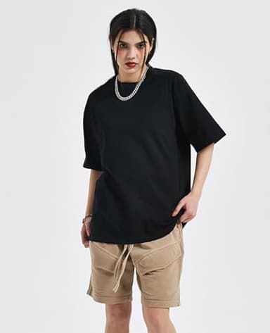 3 Pack Men's Oversized T-Shirts Heavyweight Cotton Tee Crew Neck Short Sleeve T Shirts Loose Fit Basic Essential Soft Classic Tees (BK-3pc,XL) - Image 5