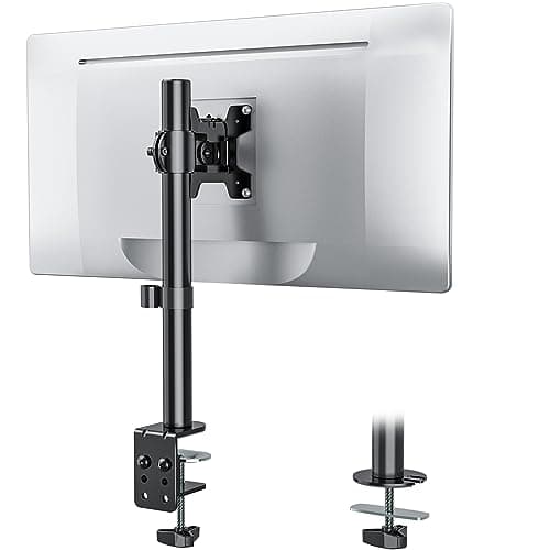 WALI Single Monitor Mount, Monitors Desk Mount, Single Monitor Arm Holds Screen Up to 32inch, 22lbs, Fully Adjustable Mount Designed for Home Office Application(M001S), Black - Image 1