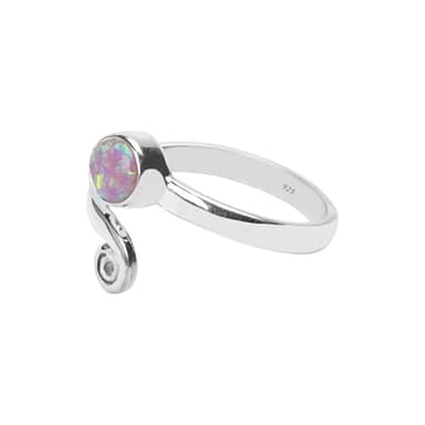 Light Pink Opal Toe ring midi ring 925 Solid Sterling Silver Girl Women Body Jewellery Lab Opal Adjustable Stone Toe Rings - Image 2