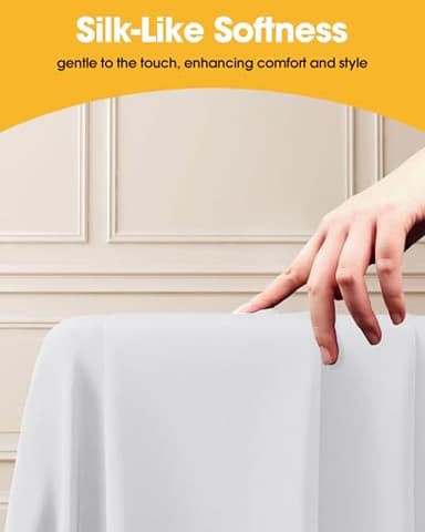 Niuara White Fabric Rectangle Table Cloth - 6 Pack, 60" × 102" Washable Tablecloth for 5FT Tables, Wrinkle-Resistant & Heat-Proof Table Cover for Weddings, Dinners & Parties - Image 3