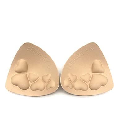 Epiphany LA Women's Push Up Padding Inserts for Swimsuits, Sports Bras and Clothing (Beige, B Cup - 3 Pairs) - Image 1