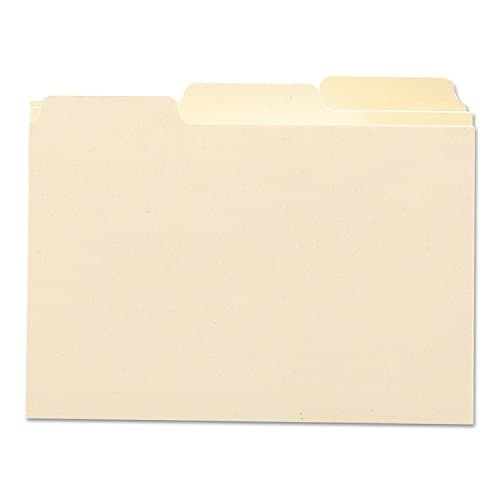 Smead Index Card Guide, 5"W x 3"H, with blank 1/3-Cut Tabs, Manila, 100 per Box (55030) - Image 1