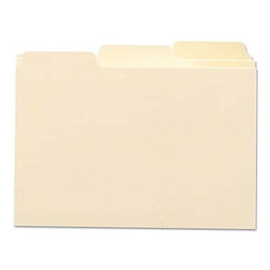 Smead Index Card Guide, 5"W x 3"H, with blank 1/3-Cut Tabs, Manila, 100 per Box (55030) - Image 1