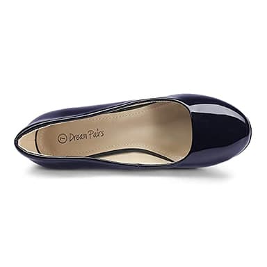 DREAM PAIRS Women's Dress Comfortable Low Heel Pump Shoes,Size 8,Navy/Pat,LUVLY - Image 2
