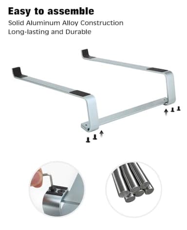 Thibault Aluminum Laptop Stand for Desk - Cooling Ergonomic Design - Fits MacBook Air Pro/DELL/HP/Lenovo/ThinkPad/Alienware - 14/15.6/16 -Easy Assembly- Ventilated Laptop Stand - Blue Grey - Image 6