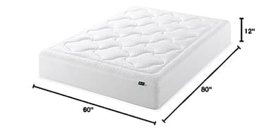 ZINUS 12 Inch Cloud Memory Foam Mattress, Queen, Fiberglass Free, Pressure Relieving, Mattress in A Box, CertiPUR-US Certified, White - Image 2