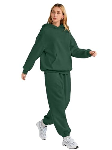 AUTOMET Sweatsuits Women 2 Piece Outfit Lounge Two Piece Sets Fall Fashion 2025 Tracksuits Oversized Sweatshirt and Sweatpants Casual Teen Girls Clothing DarkGreen M - Image 4