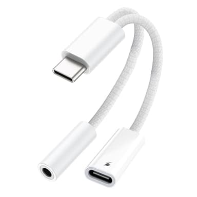 KikoSaka USB C to 3.5mm Audio Adapter 2 in 1 USBC to Headphone Jack Adapter with PD Fast Charging Dongle Cable Type C to Aux for iPhone 17 16 15, Galaxy - Image 1