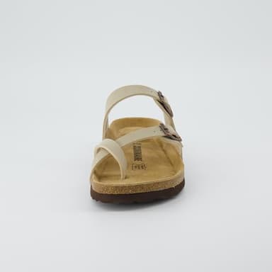 CUSHIONAIRE Luna Crossover Toe Strap Womens Sandals – Cork Footbed Slides with Adjustable Straps, Summer Sandals for Women 2025, STONE 9 - Image 8