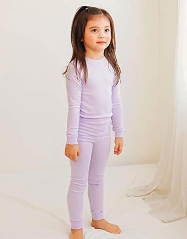 VAENAIT BABY Kids Long Sleeve Modal Sleepwear Pajamas 2pcs Set Modal Lavender M - Image 4