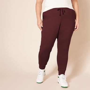 Amazon Essentials Women's Fleece Jogger Sweatpant (Available in Plus Size), Burgundy, Medium - Image 5