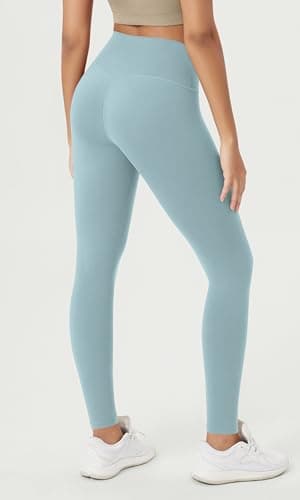 ODODOS Buttery Soft Lounge Yoga Leggings for Women Full Length 28" High Waist Yoga Pants, Chambray, XX-Large - Image 2